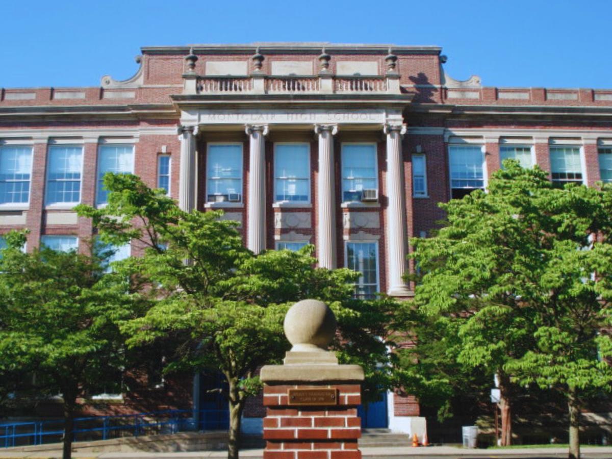 Front facade of Montclair High School's Main Building, Montclair, NJ